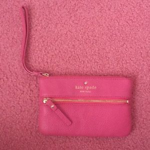 Kate Spade- flamingo pink wristlet